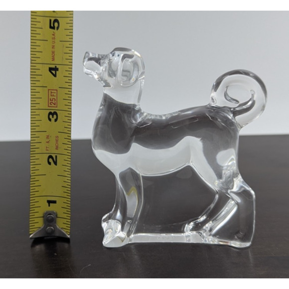 Baccarat Crystal Akita Dog Puppy Zodiac 1994 Figurine Paperweight France 4.5" - Picture 13 of 13